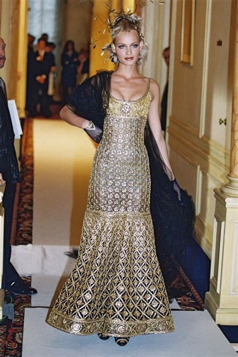 chanel gold brocade dress|Chanel couture 2005.